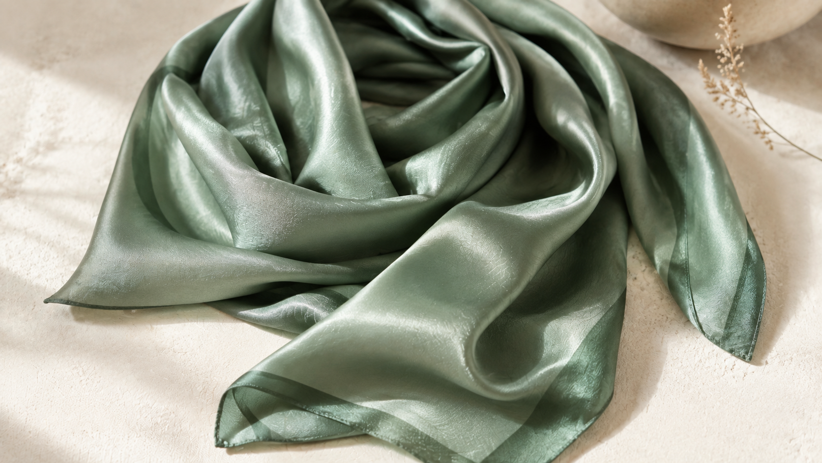Jade Silk Scarf Mulberry Silk